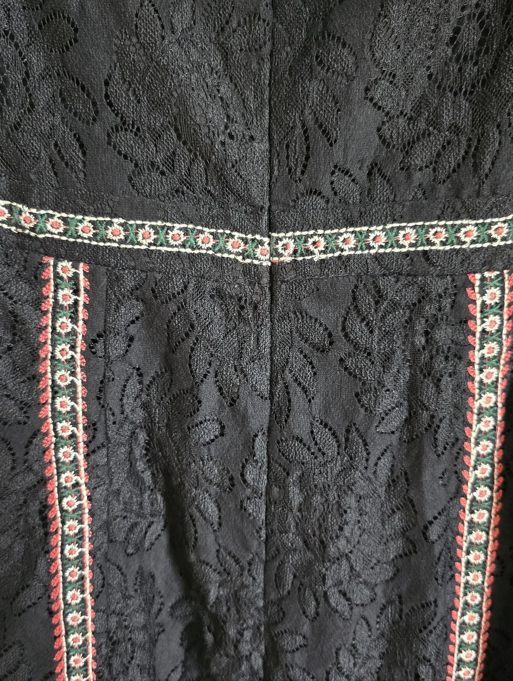 Anthropologie Champagne & Strawberry  Black Lace Embroidered Long Sleeves. - Picture 6 of 6